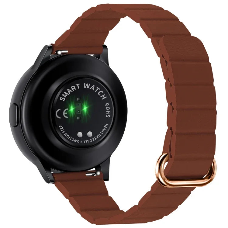 Bracelet de montre en cuir à boucle magnétique de 22mm, pour Samsung Galaxy Watch3 45mm
