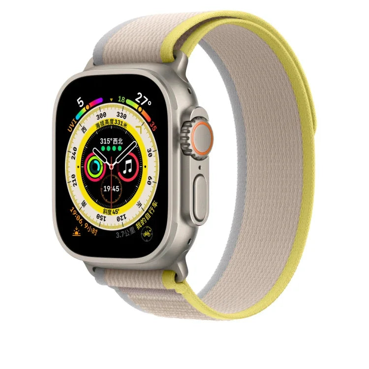 Bracelet de montre en nylon pour Apple Watch Ultra 49 mm / Series 8&7 45 mm / SE 2&6&SE&5&4 44 mm, pour Apple Watch 46 mm / 49 mm / 45 mm / 44 mm