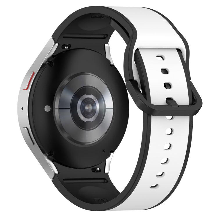 Bracelet de montre en silicone bicolore, Pour Samsung Galaxy Watch4 Classic 46mm / Watch4 44mm, Pour Samsung Galaxy Watch4 Classic 42mm / Watch4 40mm, Pour Samsung Galaxy Watch5 Pro / Watch5