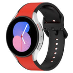 Bracelet de montre en silicone bicolore, Pour Samsung Galaxy Watch4 Classic 46mm / Watch4 44mm, Pour Samsung Galaxy Watch4 Classic 42mm / Watch4 40mm, Pour Samsung Galaxy Watch5 Pro / Watch5