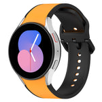 Bracelet de montre en silicone bicolore, Pour Samsung Galaxy Watch4 Classic 46mm / Watch4 44mm, Pour Samsung Galaxy Watch4 Classic 42mm / Watch4 40mm, Pour Samsung Galaxy Watch5 Pro / Watch5