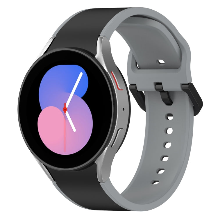 Bracelet de montre en silicone bicolore, Pour Samsung Galaxy Watch4 Classic 46mm / Watch4 44mm, Pour Samsung Galaxy Watch4 Classic 42mm / Watch4 40mm, Pour Samsung Galaxy Watch5 Pro / Watch5
