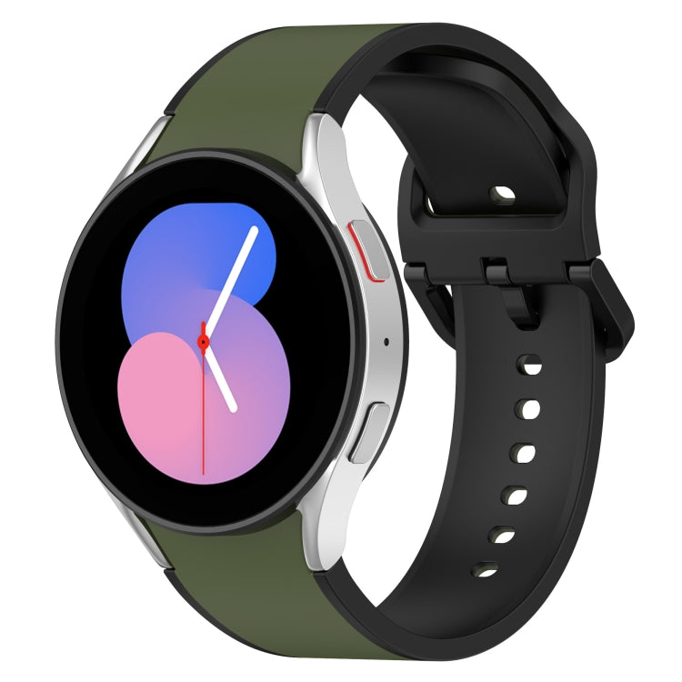 Bracelet de montre en silicone bicolore, Pour Samsung Galaxy Watch4 Classic 46mm / Watch4 44mm, Pour Samsung Galaxy Watch4 Classic 42mm / Watch4 40mm, Pour Samsung Galaxy Watch5 Pro / Watch5