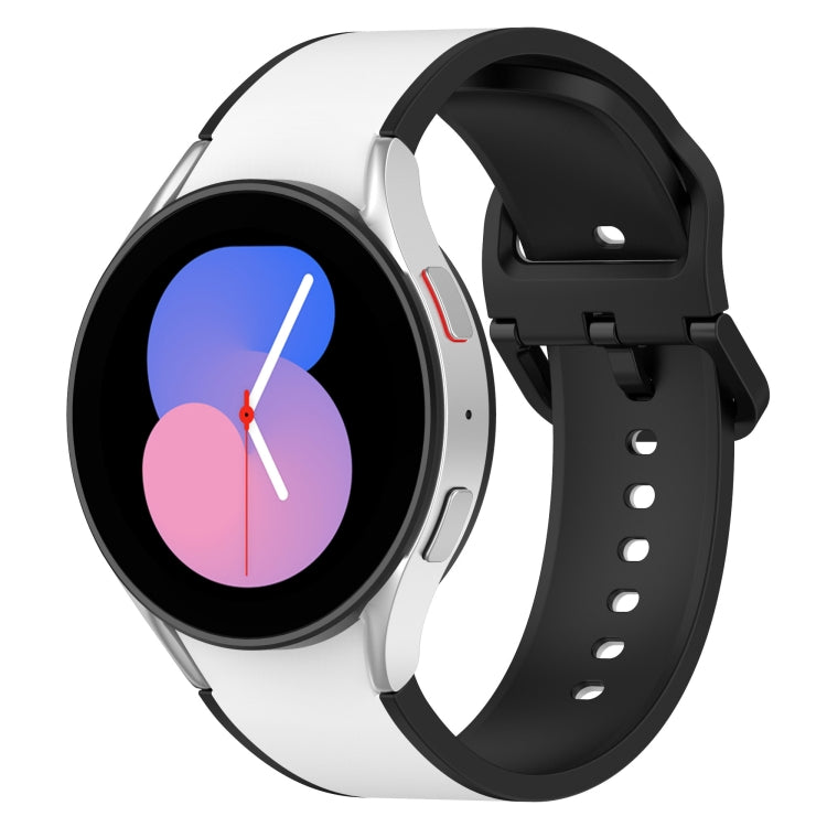 Bracelet de montre en silicone bicolore, Pour Samsung Galaxy Watch4 Classic 46mm / Watch4 44mm, Pour Samsung Galaxy Watch4 Classic 42mm / Watch4 40mm, Pour Samsung Galaxy Watch5 Pro / Watch5