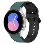 Bracelet de montre en silicone bicolore, Pour Samsung Galaxy Watch4 Classic 46mm / Watch4 44mm, Pour Samsung Galaxy Watch4 Classic 42mm / Watch4 40mm, Pour Samsung Galaxy Watch5 Pro / Watch5