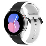 Bracelet de montre en silicone bicolore, Pour Samsung Galaxy Watch4 Classic 46mm / Watch4 44mm, Pour Samsung Galaxy Watch4 Classic 42mm / Watch4 40mm, Pour Samsung Galaxy Watch5 Pro / Watch5