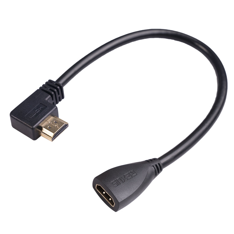 Câble adaptateur HDMI mâle coudé HDL-03 30cm vers femelle, angle gauche, 90 degrés, 270 degrés