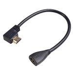 Câble adaptateur HDMI mâle coudé HDL-03 30cm vers femelle, angle gauche, 90 degrés, 270 degrés