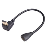 Câble adaptateur HDMI mâle coudé HDL-03 30cm vers femelle, angle gauche, 90 degrés, 270 degrés