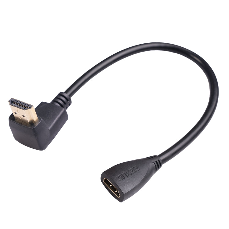 Câble adaptateur HDMI mâle coudé HDL-03 30cm vers femelle, angle gauche, 90 degrés, 270 degrés