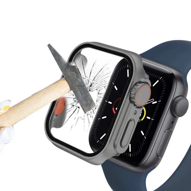 Pour Apple Watch Series 9 / 8 / 7 45mm Film Coque PC de montre avec bouton détachable, Pour Apple Watch Series 9 / 8 / 7 45mm