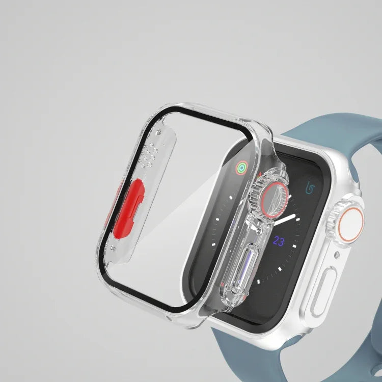 Pour Apple Watch Series 9 / 8 / 7 45mm Film Coque PC de montre avec bouton détachable, Pour Apple Watch Series 9 / 8 / 7 45mm