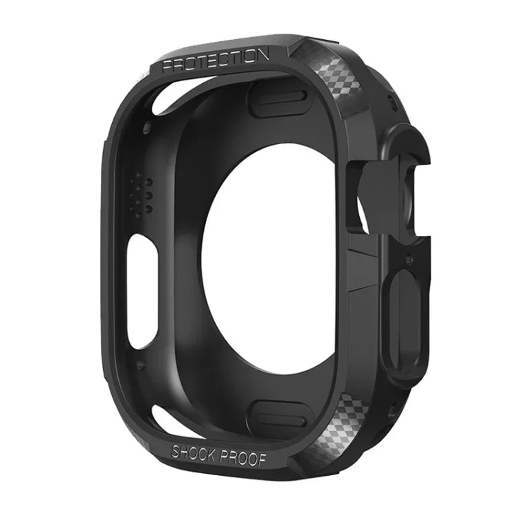 Coque de protection trois épreuves en fibre de carbone TPU, pour Apple Watch Ultra 3 / 2 / 1 49 mm