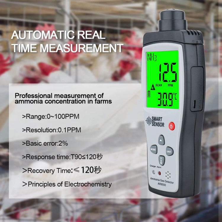 Détecteur de gaz ammoniac NH3 portable SmartSensor AR8500, AR8500