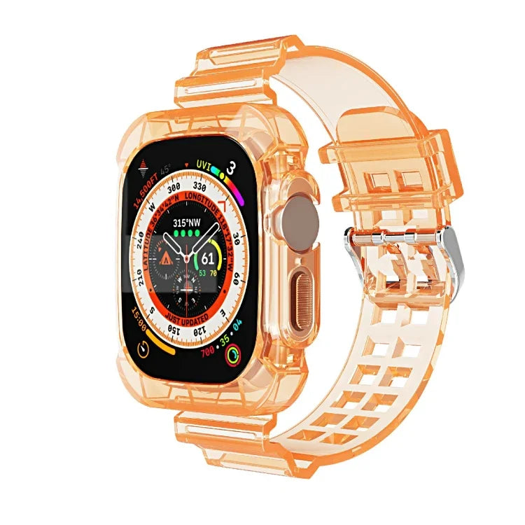 Bracelet de montre intégré en TPU transparent Glacier, pour Apple Watch Ultra 49 mm