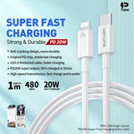 WEKOME WDC-168 Original Series Câble de données de charge rapide PD 20W USB-C / Type-C vers 8 broches, Longueur: 1m