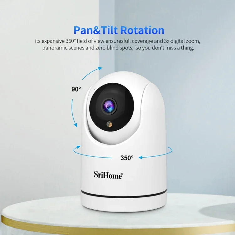 Caméra de surveillance Wi-Fi PTZ SriHome SH042 2.0MP 1080P HD AI, SH042