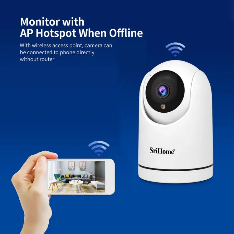 Caméra de surveillance Wi-Fi PTZ SriHome SH042 2.0MP 1080P HD AI, SH042