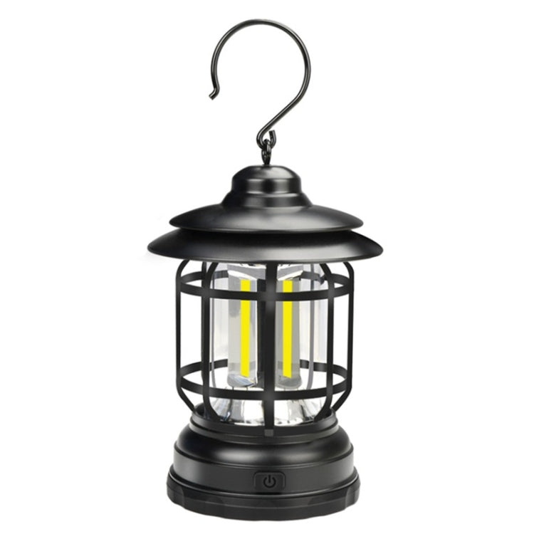 Lampe suspendue rétro portable Lanterne Tente de camping Lumière, chargement USB, type de batterie, piles non incluses