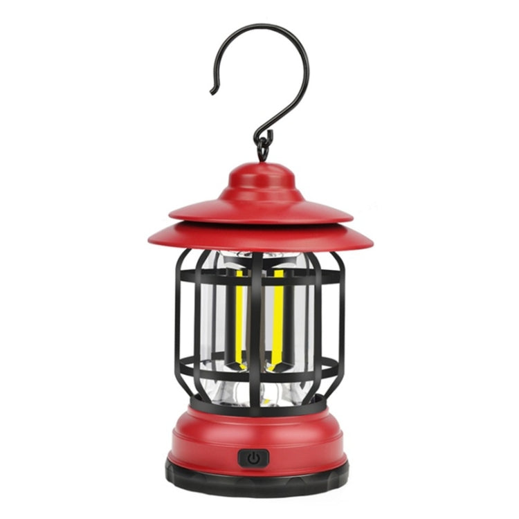 Lampe suspendue rétro portable Lanterne Tente de camping Lumière, chargement USB, type de batterie, piles non incluses