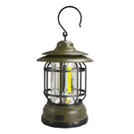 Lampe suspendue rétro portable Lanterne Tente de camping Lumière, chargement USB, type de batterie, piles non incluses