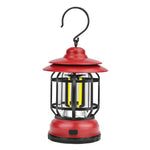 Lampe suspendue rétro portable Lanterne Tente de camping Lumière, chargement USB, type de batterie, piles non incluses