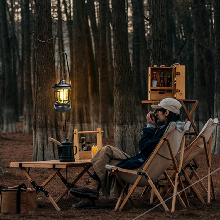 Lampe suspendue rétro portable Lanterne Tente de camping Lumière, chargement USB, type de batterie, piles non incluses