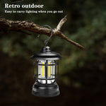 Lampe suspendue rétro portable Lanterne Tente de camping Lumière, chargement USB, type de batterie, piles non incluses