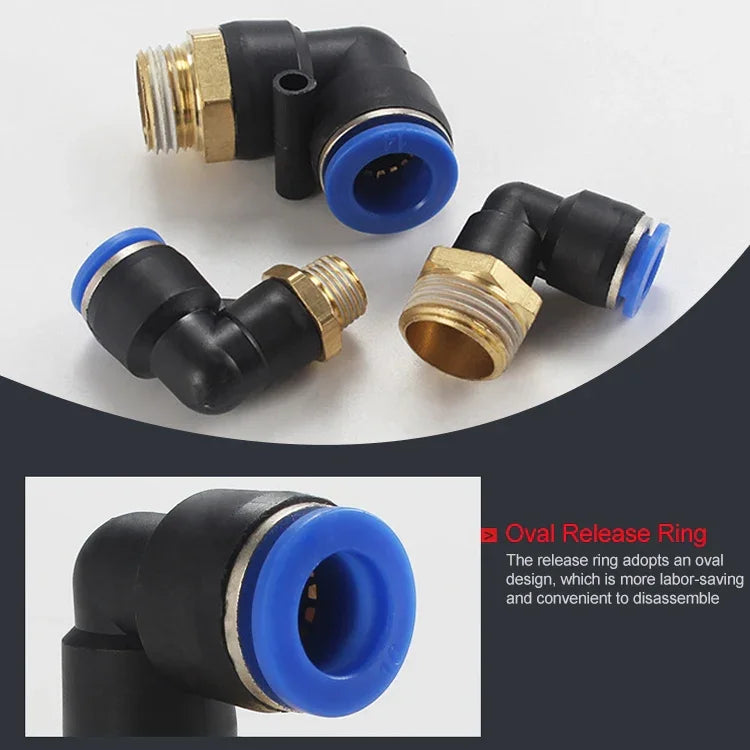 PL6-04 LAIZE 2pcs Connecteur pneumatique rapide coudé à filetage mâle, PL4-01 (10pcs), PL4-02 (10pcs), PL4-M5 (10pcs), PL6-01 (10pcs), PL6-02 (10pcs), PL6-03 (10pcs), PL6-04 (2pcs), PL6-M5 (10pcs), PL8-01 (10pcs), PL8-02 (10pcs), PL8-03 (10pcs)