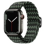 Bracelet de montre en nylon tressé avec boucle, pour Apple Watch Ultra 49mm / Series 8&7 45mm / SE 2&6&SE&5&4 44mm / 3&2&1 42mm