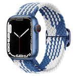Bracelet de montre en nylon tressé avec boucle, pour Apple Watch Ultra 49mm / Series 8&7 45mm / SE 2&6&SE&5&4 44mm / 3&2&1 42mm