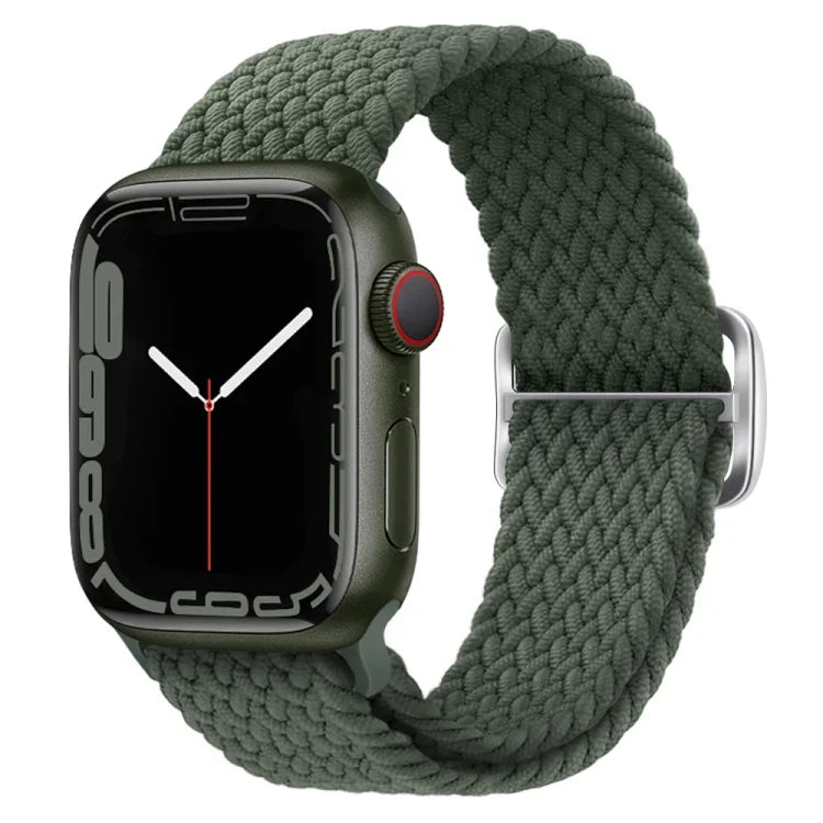 Bracelet de montre en nylon tressé avec boucle, pour Apple Watch Ultra 49mm / Series 8&7 45mm / SE 2&6&SE&5&4 44mm / 3&2&1 42mm