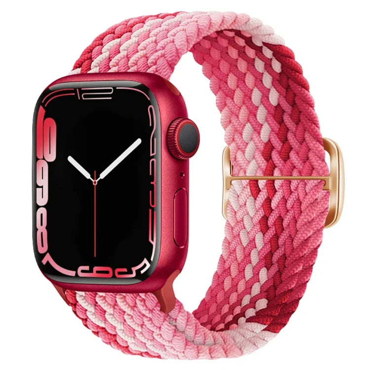 Bracelet de montre en nylon tressé avec boucle, pour Apple Watch Ultra 49mm / Series 8&7 45mm / SE 2&6&SE&5&4 44mm / 3&2&1 42mm