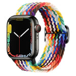 Bracelet de montre en nylon tressé avec boucle, pour Apple Watch Ultra 49mm / Series 8&7 45mm / SE 2&6&SE&5&4 44mm / 3&2&1 42mm
