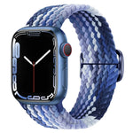 Bracelet de montre en nylon tressé avec boucle, pour Apple Watch Ultra 49mm / Series 8&7 45mm / SE 2&6&SE&5&4 44mm / 3&2&1 42mm