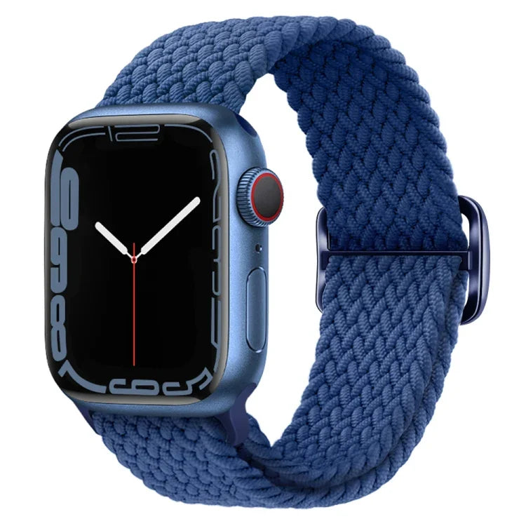 Bracelet de montre en nylon tressé avec boucle, pour Apple Watch Ultra 49mm / Series 8&7 45mm / SE 2&6&SE&5&4 44mm / 3&2&1 42mm
