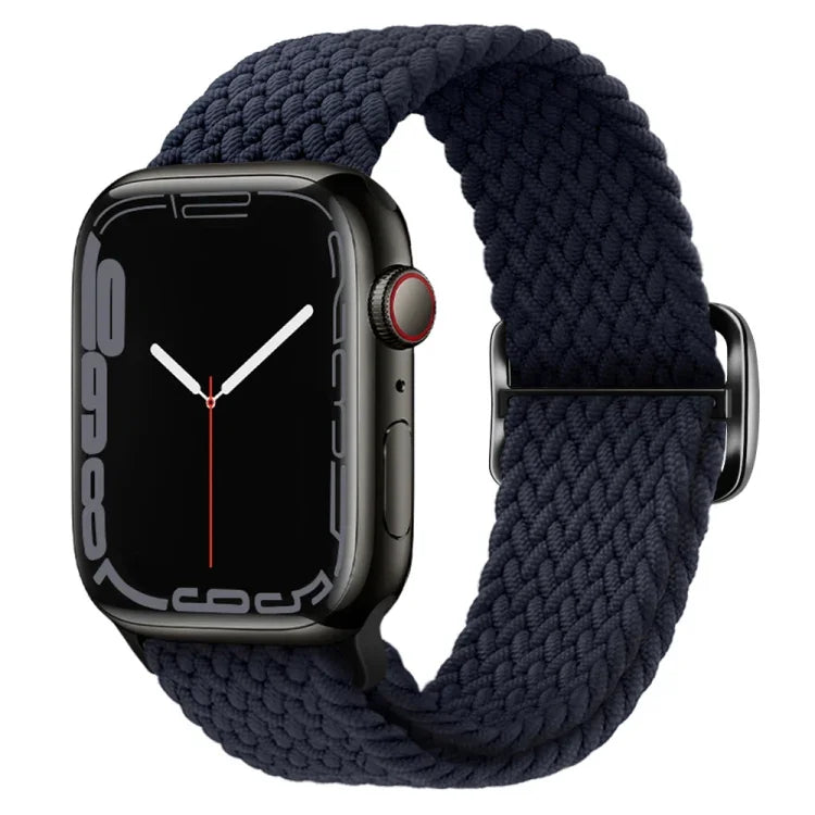Bracelet de montre en nylon tressé avec boucle, pour Apple Watch Ultra 49mm / Series 8&7 45mm / SE 2&6&SE&5&4 44mm / 3&2&1 42mm