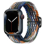 Bracelet de montre en nylon tressé avec boucle, pour Apple Watch Ultra 49mm / Series 8&7 45mm / SE 2&6&SE&5&4 44mm / 3&2&1 42mm