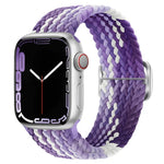 Bracelet de montre en nylon tressé avec boucle, pour Apple Watch Ultra 49mm / Series 8&7 45mm / SE 2&6&SE&5&4 44mm / 3&2&1 42mm