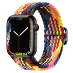 Bracelet de montre en nylon tressé avec boucle, pour Apple Watch Ultra 49mm / Series 8&7 45mm / SE 2&6&SE&5&4 44mm / 3&2&1 42mm