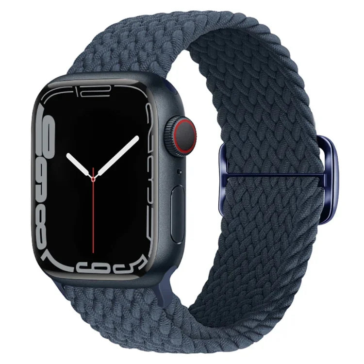 Bracelet de montre en nylon tressé avec boucle, pour Apple Watch Ultra 49mm / Series 8&7 45mm / SE 2&6&SE&5&4 44mm / 3&2&1 42mm