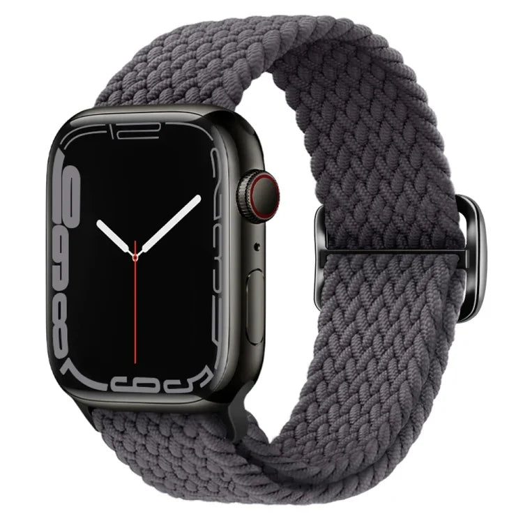 Bracelet de montre en nylon tressé avec boucle, pour Apple Watch Ultra 49mm / Series 8&7 45mm / SE 2&6&SE&5&4 44mm / 3&2&1 42mm