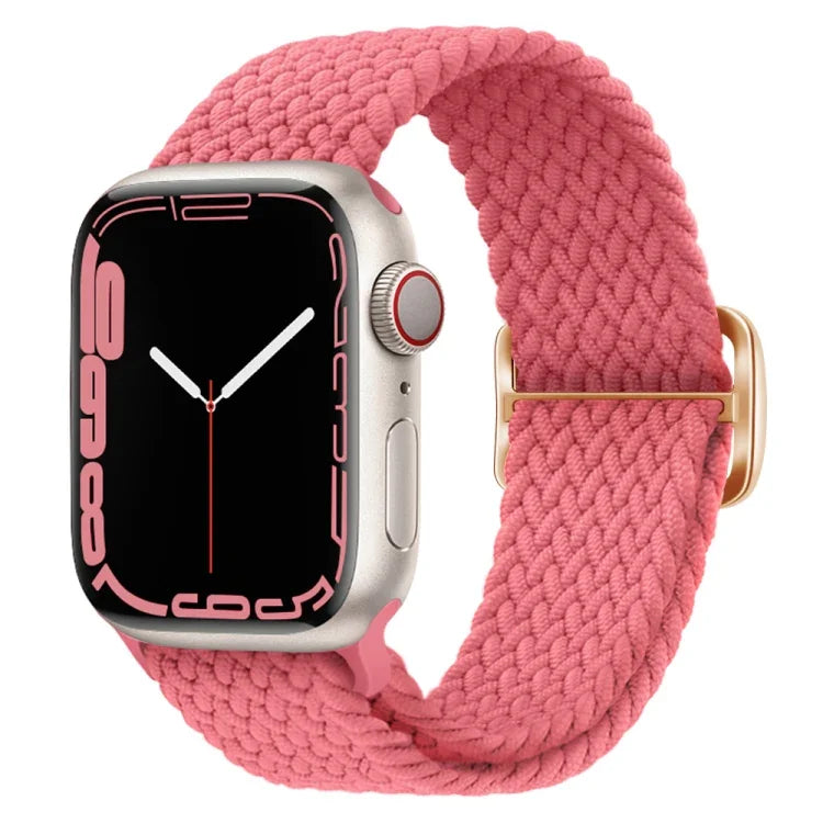 Bracelet de montre en nylon tressé avec boucle, pour Apple Watch Ultra 49mm / Series 8&7 45mm / SE 2&6&SE&5&4 44mm / 3&2&1 42mm