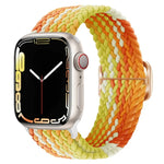 Bracelet de montre en nylon tressé avec boucle, pour Apple Watch Ultra 49mm / Series 8&7 45mm / SE 2&6&SE&5&4 44mm / 3&2&1 42mm