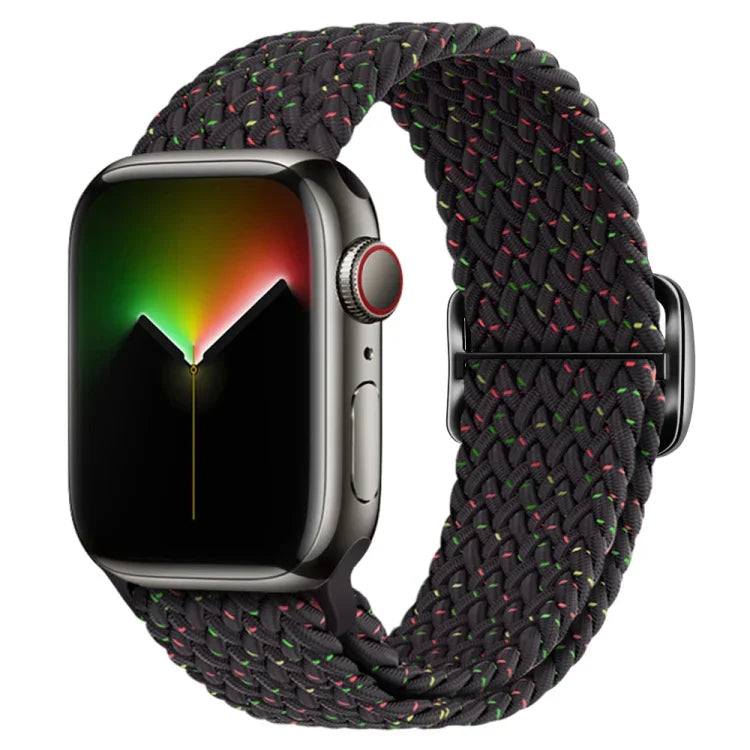 Bracelet de montre en nylon tressé avec boucle, pour Apple Watch Ultra 49mm / Series 8&7 45mm / SE 2&6&SE&5&4 44mm / 3&2&1 42mm