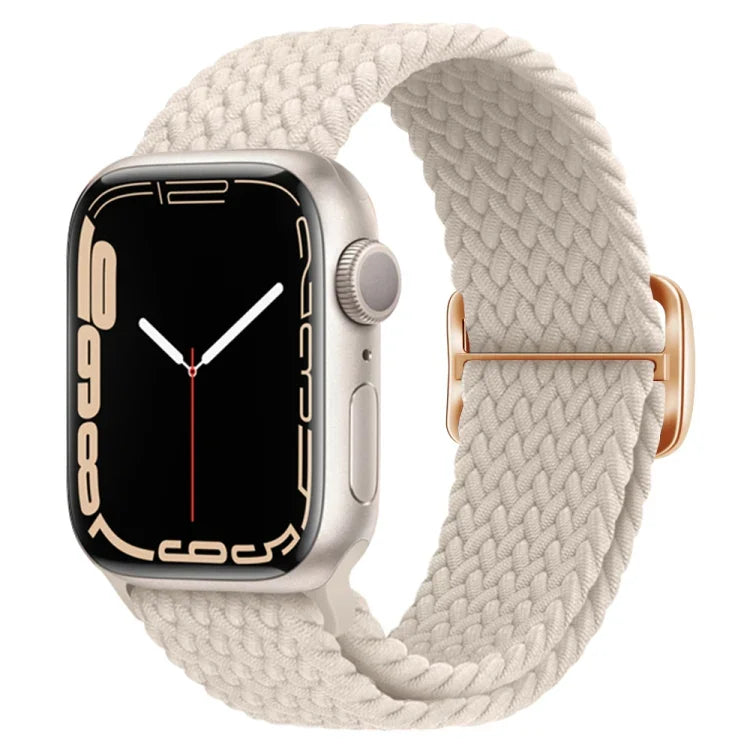 Bracelet de montre en nylon tressé avec boucle, pour Apple Watch Ultra 49mm / Series 8&7 45mm / SE 2&6&SE&5&4 44mm / 3&2&1 42mm