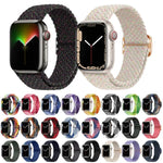 Bracelet de montre en nylon tressé avec boucle, pour Apple Watch Ultra 49mm / Series 8&7 45mm / SE 2&6&SE&5&4 44mm / 3&2&1 42mm