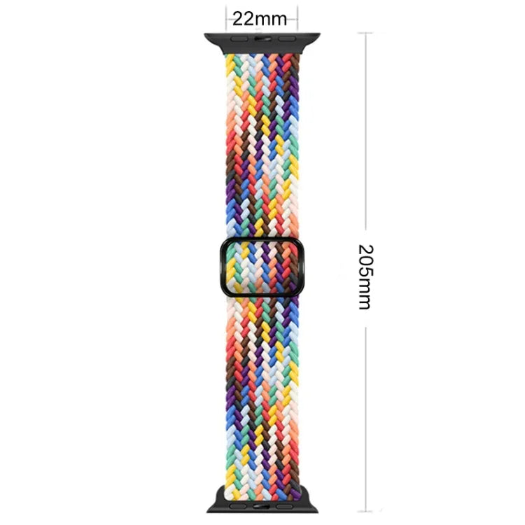 Bracelet de montre en nylon tressé avec boucle, pour Apple Watch Ultra 49mm / Series 8&7 45mm / SE 2&6&SE&5&4 44mm / 3&2&1 42mm