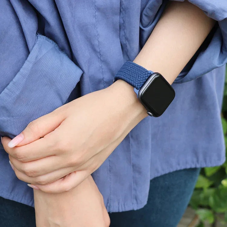 Bracelet de montre en nylon tressé avec boucle, pour Apple Watch Ultra 49mm / Series 8&7 45mm / SE 2&6&SE&5&4 44mm / 3&2&1 42mm