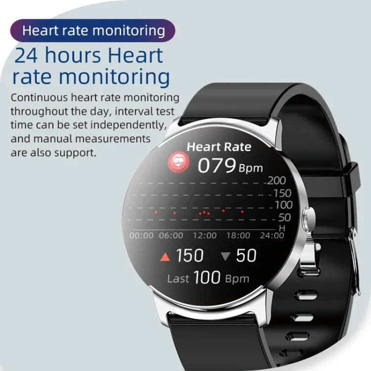 KS02 Montre Intelligente 1,32 Pouces Prend en Charge la Détection de la Glycémie, la Détection de la Pression Artérielle, la Détection de l'Oxygène Sanguin, KS02